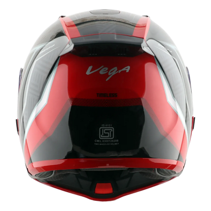 Vega Spike Timeless Red Black Flip Up Helmet