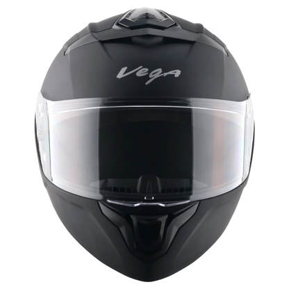 Vega Turbo Solid Dull Black Full Face Helmet