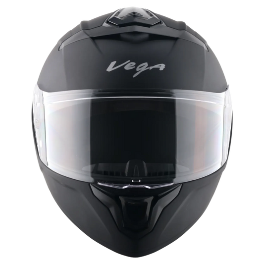 Vega Turbo Solid Dull Black Full Face Helmet