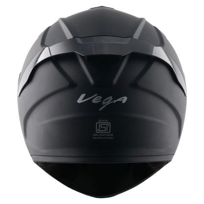 Vega Turbo Solid Dull Black Full Face Helmet