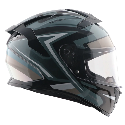 Vega Turbo Flex Black White Full Face Helmet