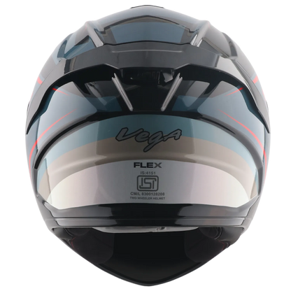 Vega Turbo Flex Black White Full Face Helmet