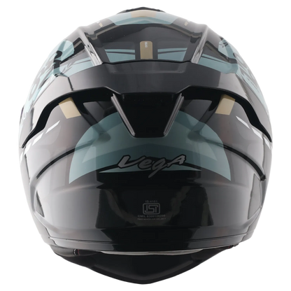 Vega Turbo Squad Black Gray Full Face Helmet