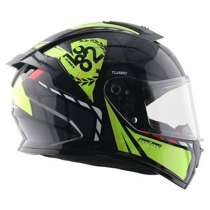 Vega Turbo Squad Black Neon yellow Full Face Helmet