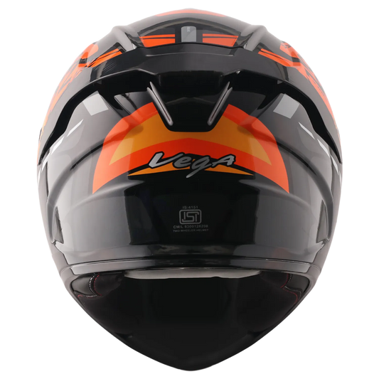 Vega Turbo Squad Black Orange Full Face Helmet