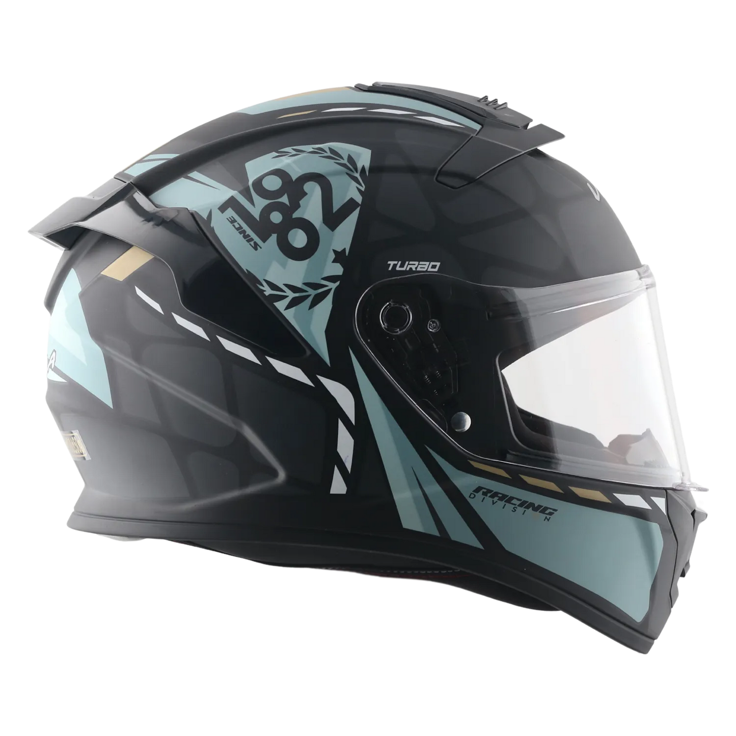 Vega Turbo Squad Dull Black Grey Full Face Helmet