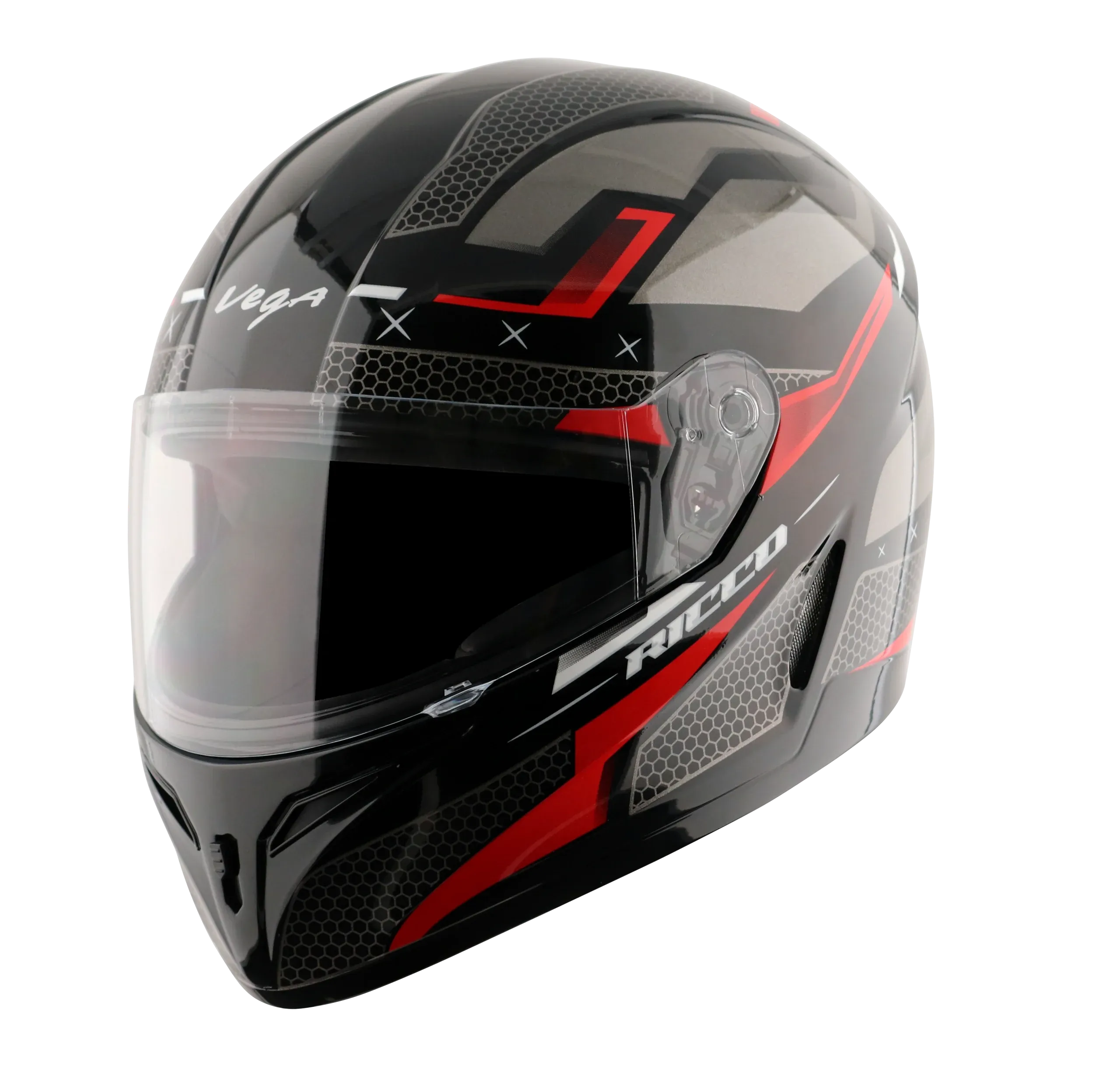 Vega Voyager Dx Riccoo Dull Black Red Full Face Helmet
