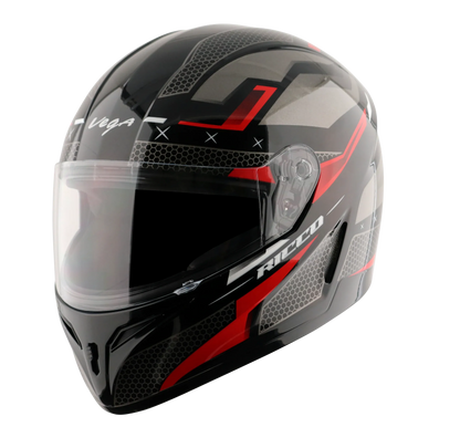 Vega Voyager Dx Riccoo Dull Black Red Full Face Helmet