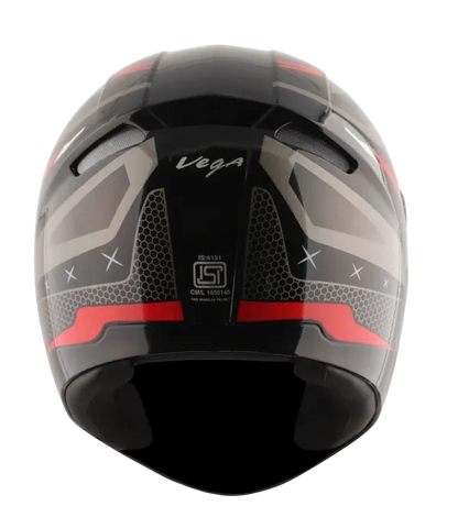 Vega Voyager Dx Riccoo Dull Black Red Full Face Helmet
