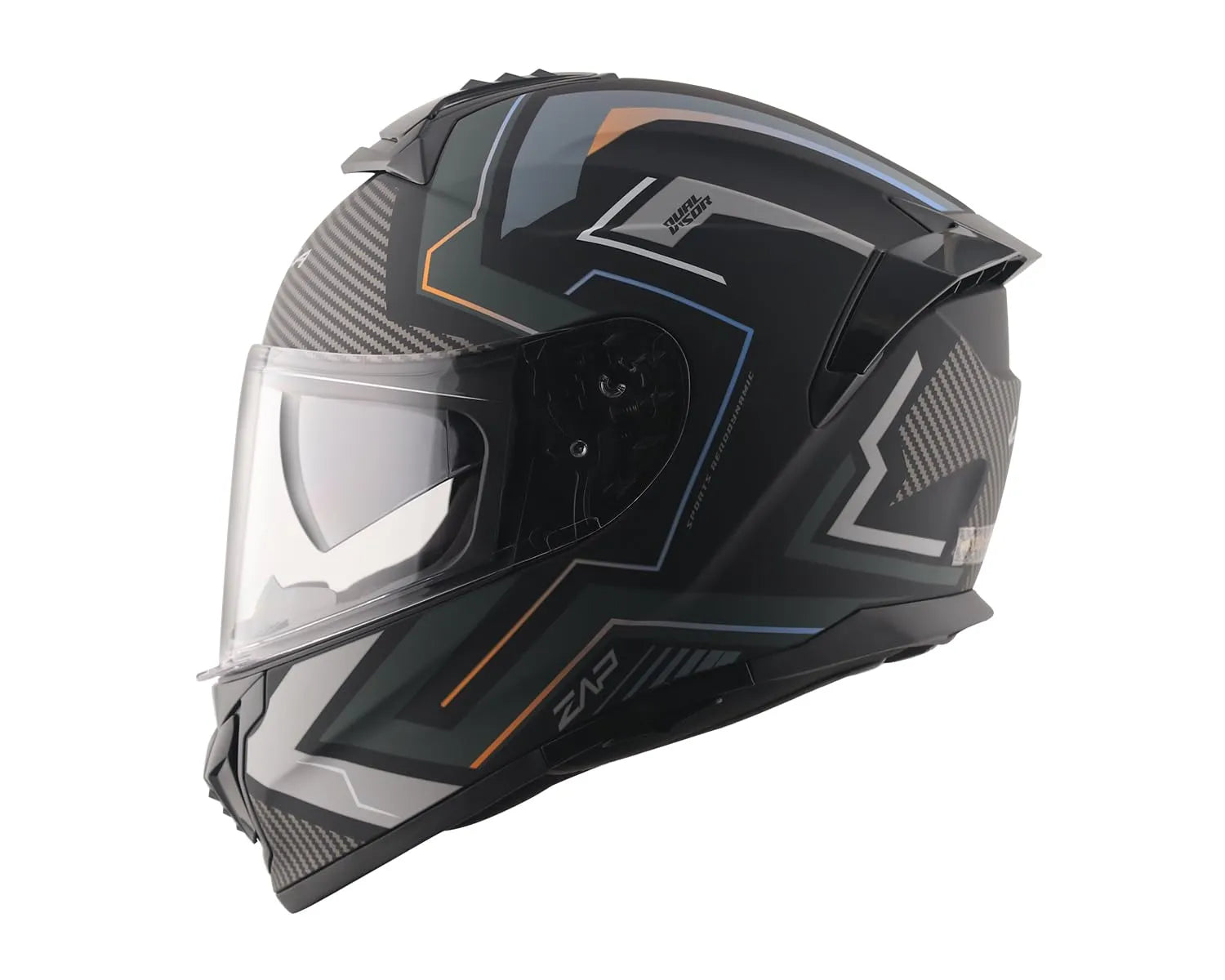 Vega Zap Dx Alliance Dull Black Gray Full Face Helmet