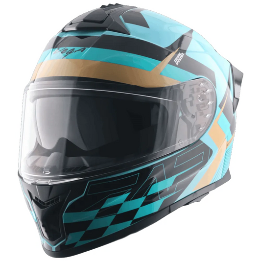 Vega Zap Dx Alliance Hex Blue Black Full face Helmet