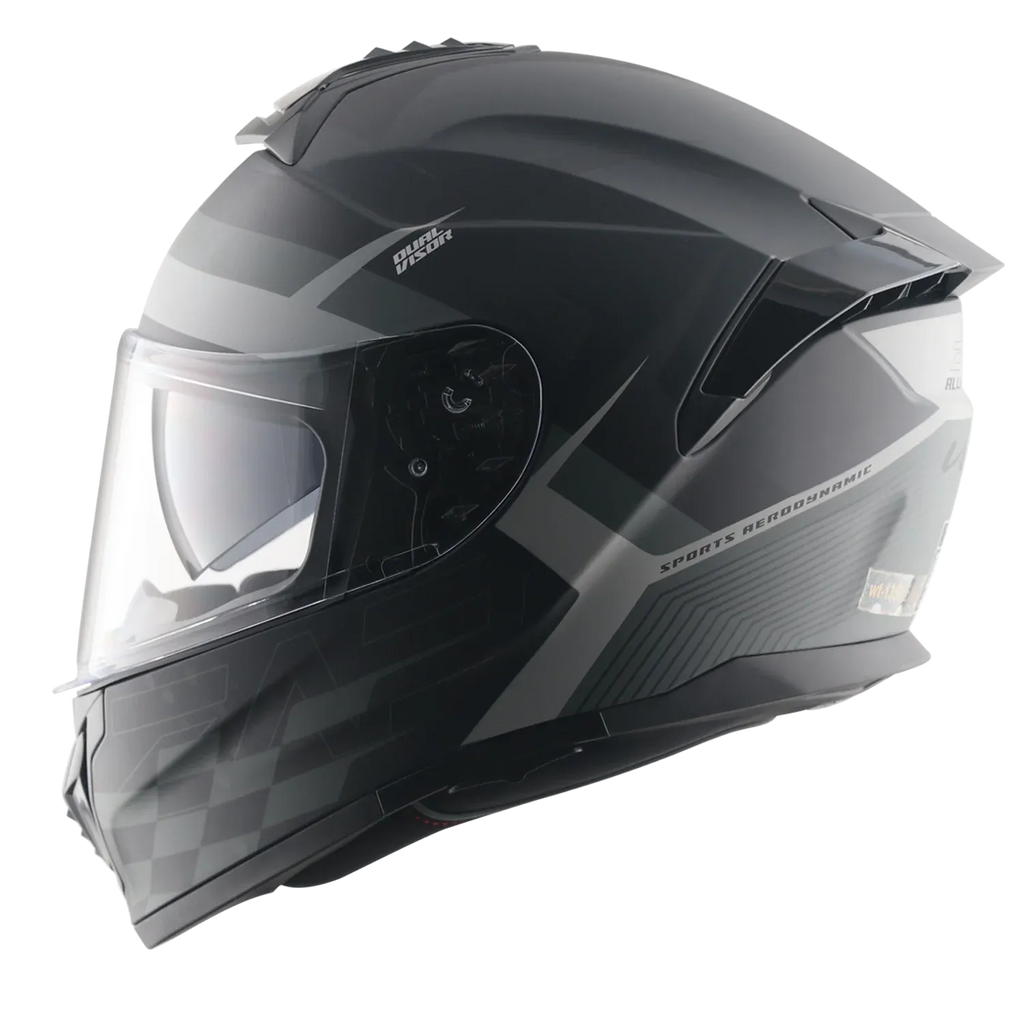 Vega Zap Dx Dv Alliance Dull Black Grey Full Face Helmet