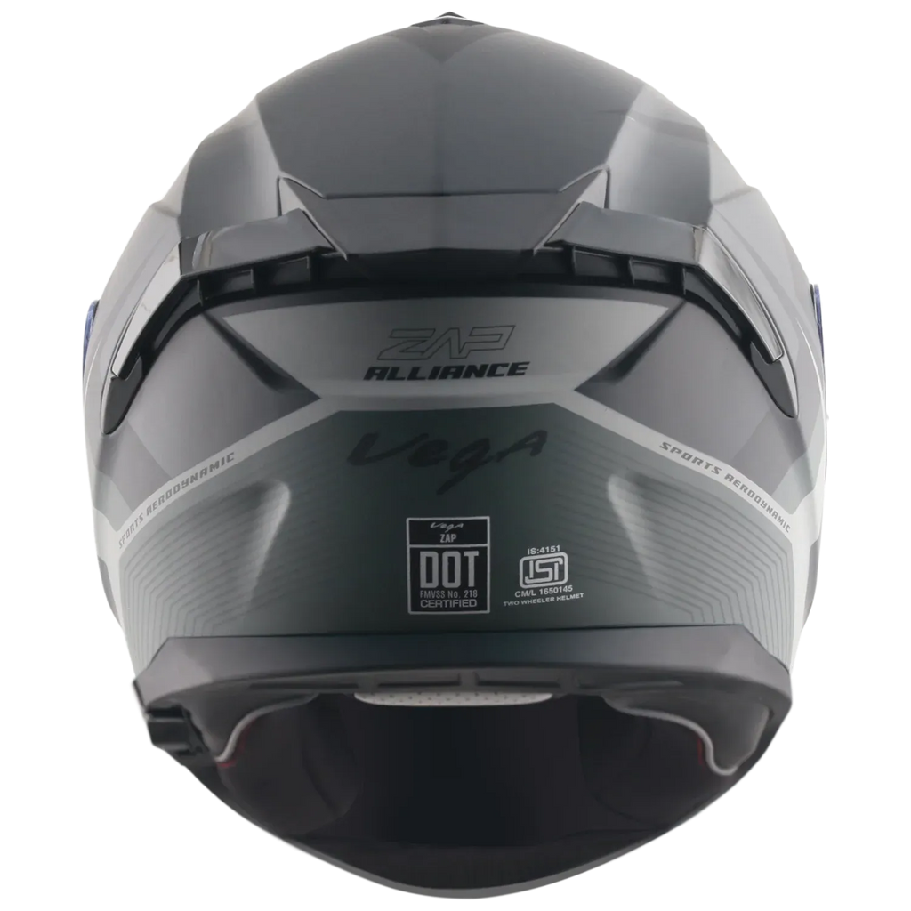 Vega Zap Dx Dv Alliance Dull Black Grey Full Face Helmet
