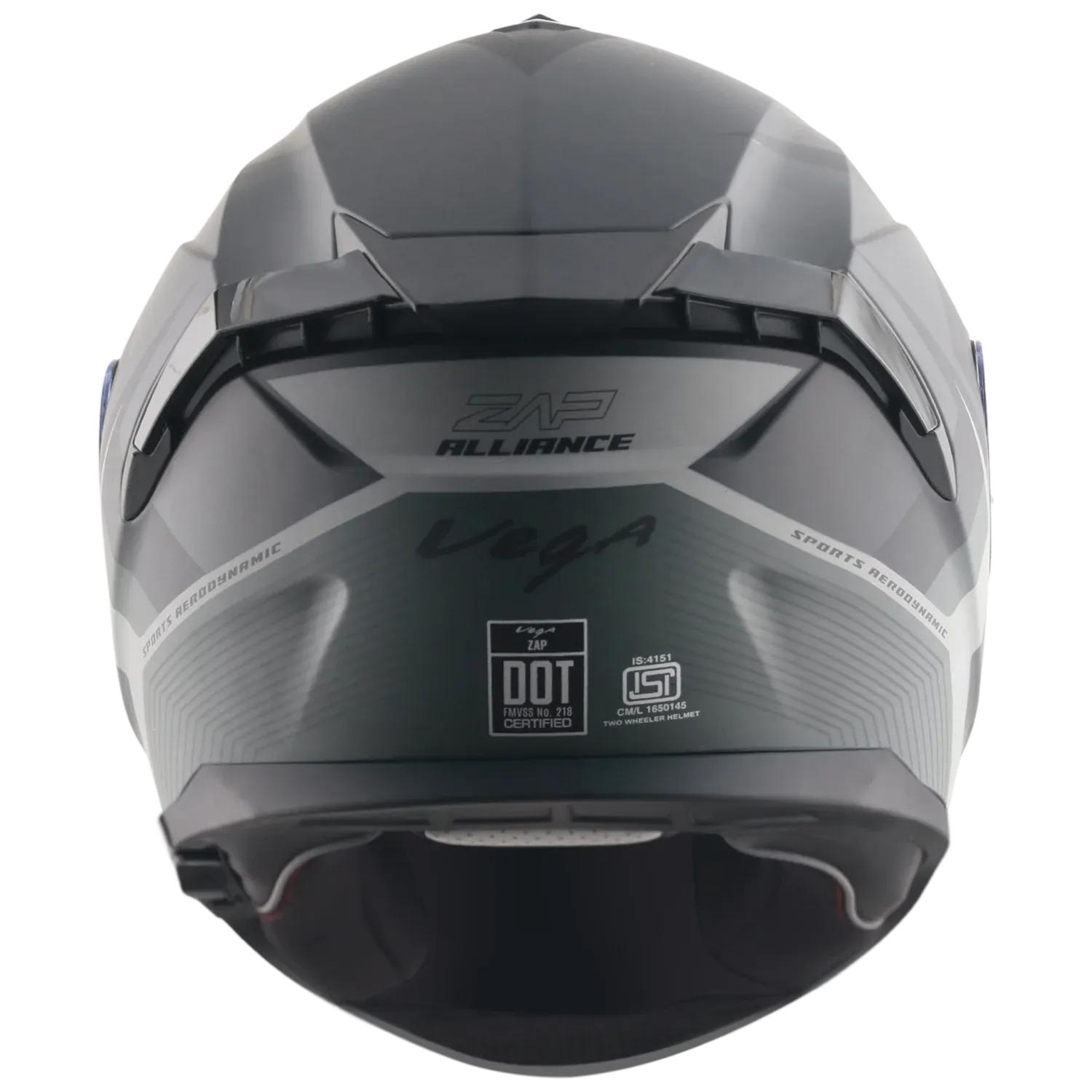 Vega Zap Dx Dv Alliance Dull Black Grey Full Face Helmet