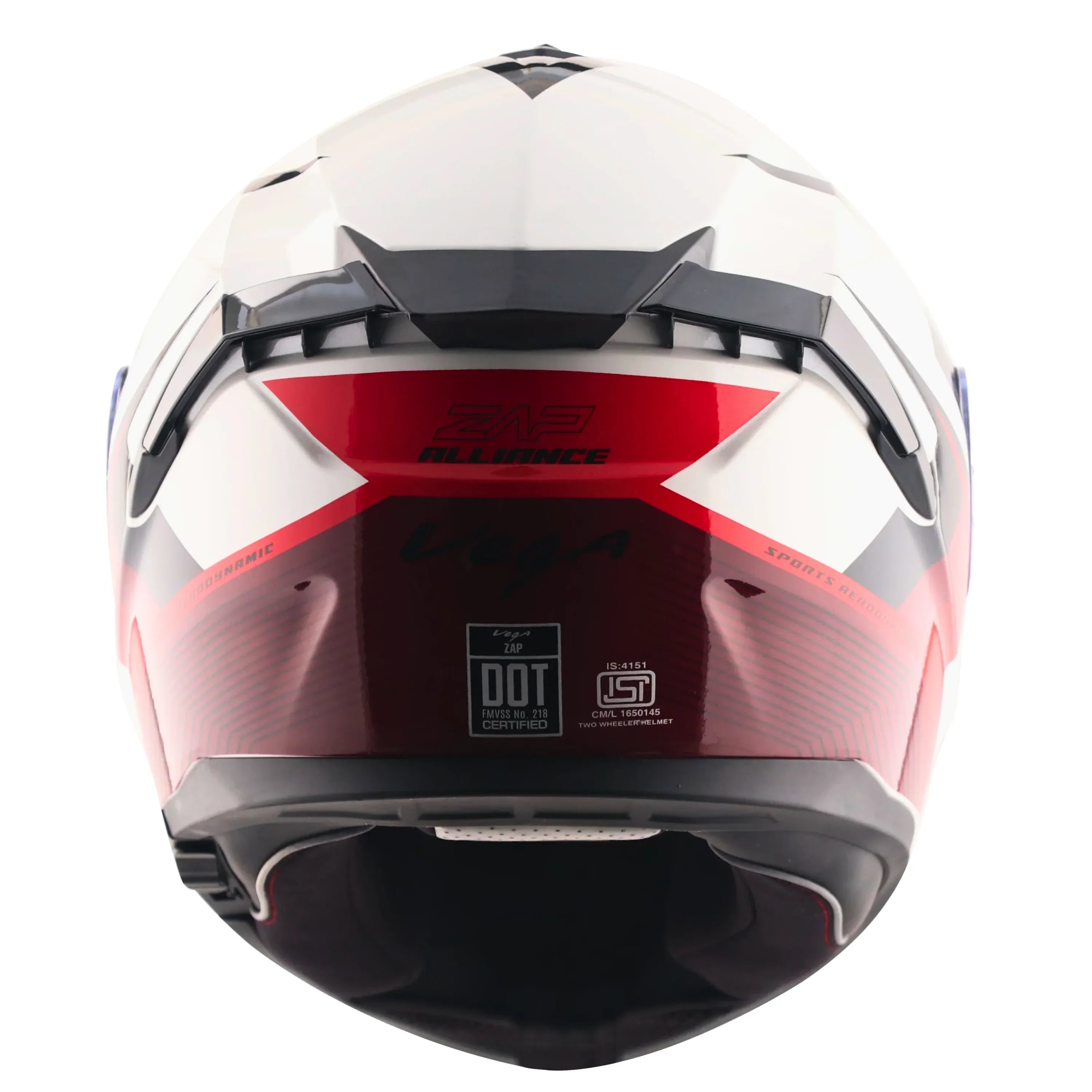 Vega Zap Dx Dv Alliance White Red Full Face Helmet