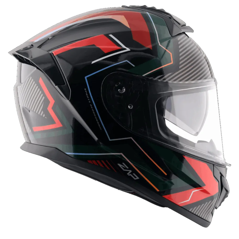 VEGA Zap Dx Explore Black Red Full Face Helmet
