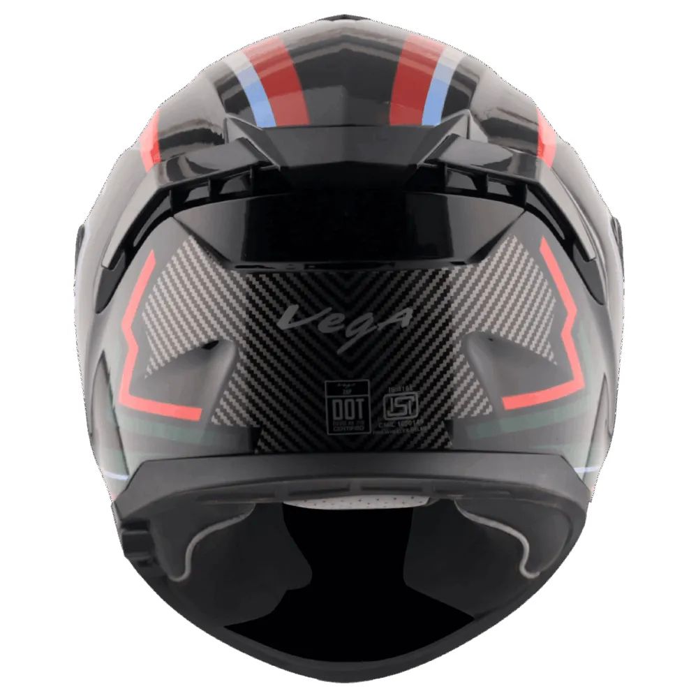 VEGA Zap Dx Explore Black Red Full Face Helmet
