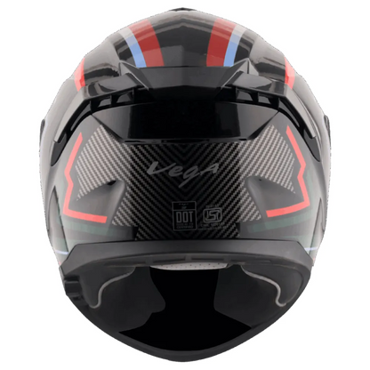 VEGA Zap Dx Explore Black Red Full Face Helmet