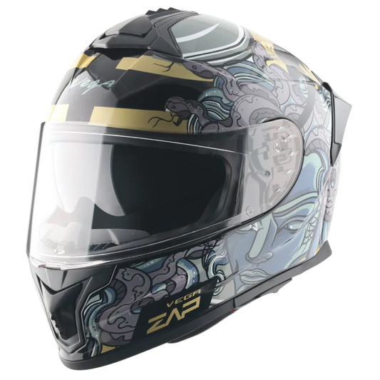 Vega Zap Dx Medusa Black Gray Full face Helmet