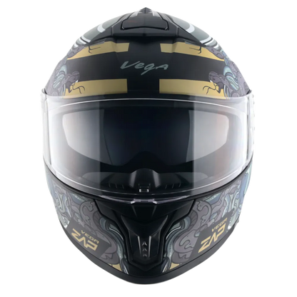 Vega Zap Dx Medusa Dull Black Gray Full Face Helmet