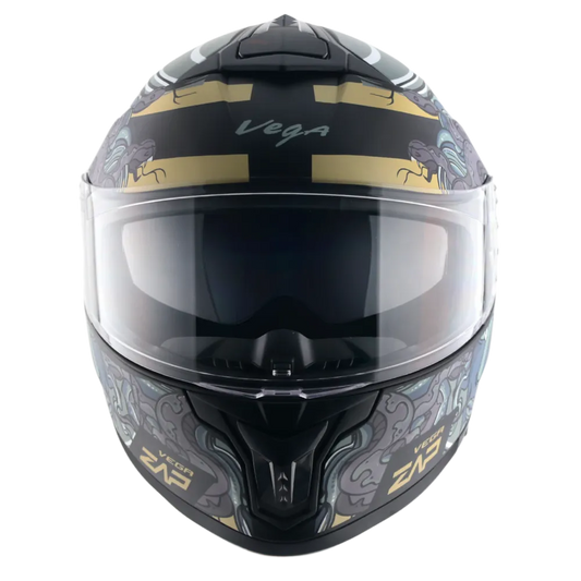 Vega Zap Dx Medusa Dull Black Gray Full Face Helmet
