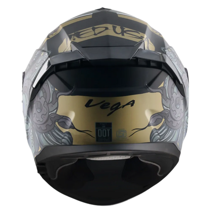Vega Zap Dx Medusa Dull Black Gray Full Face Helmet