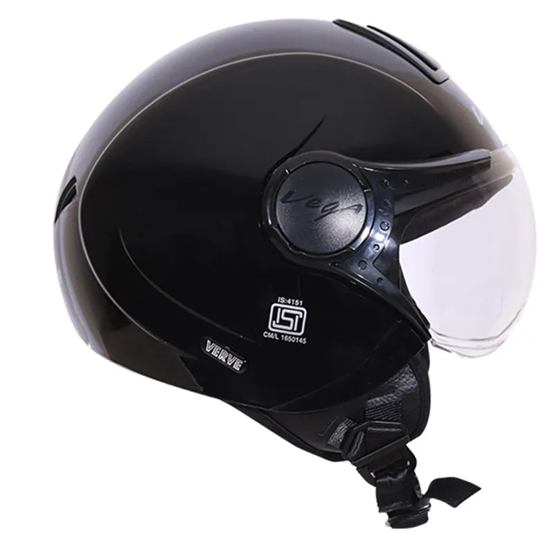 VEGA Verve Black Half Face Helmet