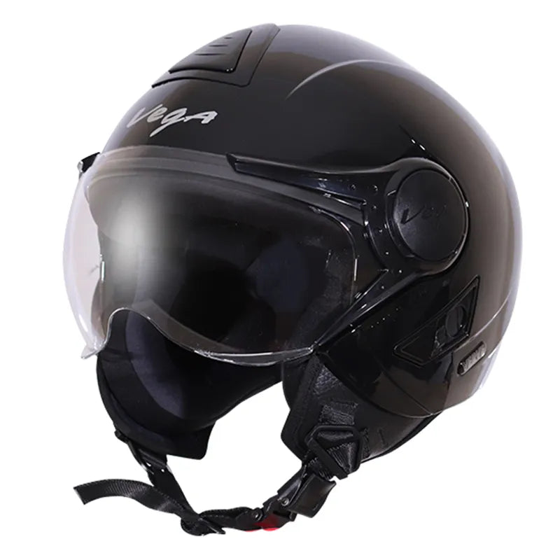 VEGA Verve Black Half Face Helmet