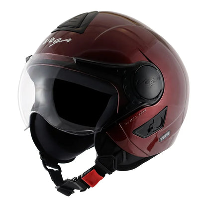 VEGA Verve Burgundy Half Face Helmet