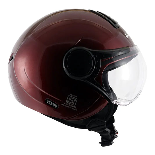 VEGA Verve Burgundy Half Face Helmet