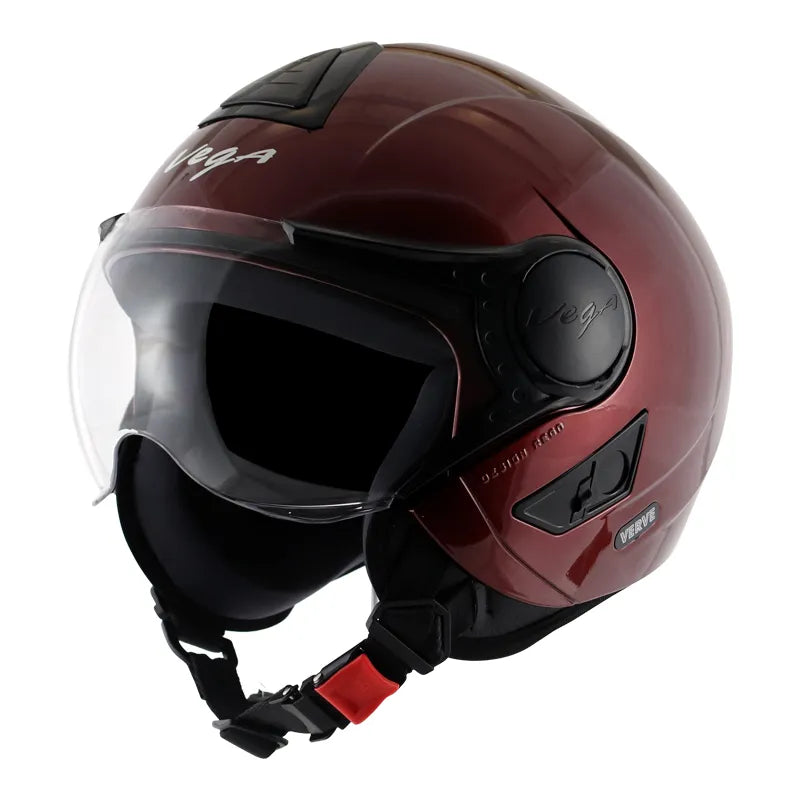 VEGA Verve Burgundy Half Face Helmet