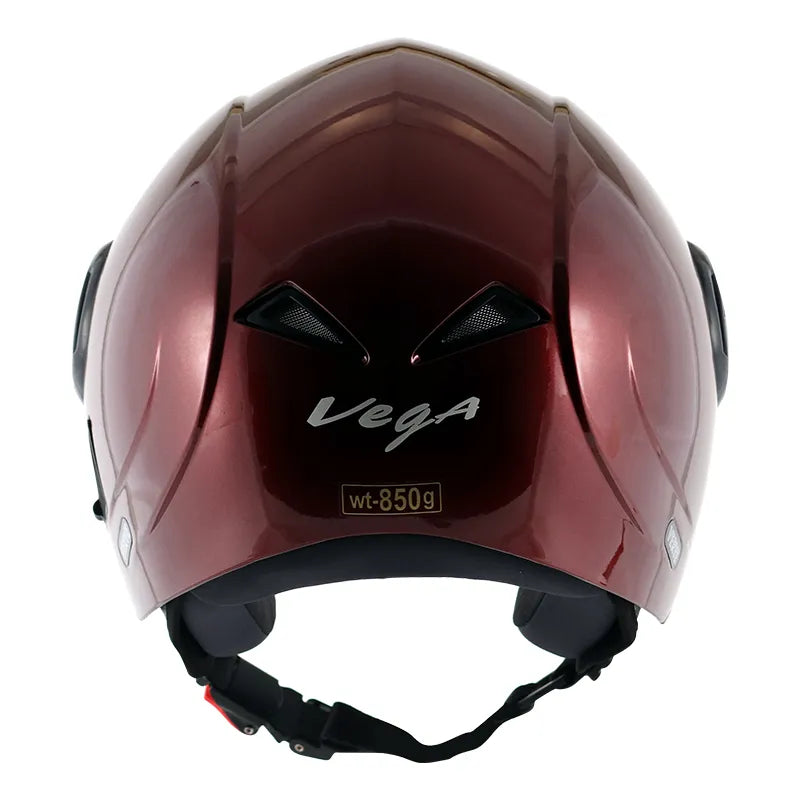 VEGA Verve Burgundy Half Face Helmet