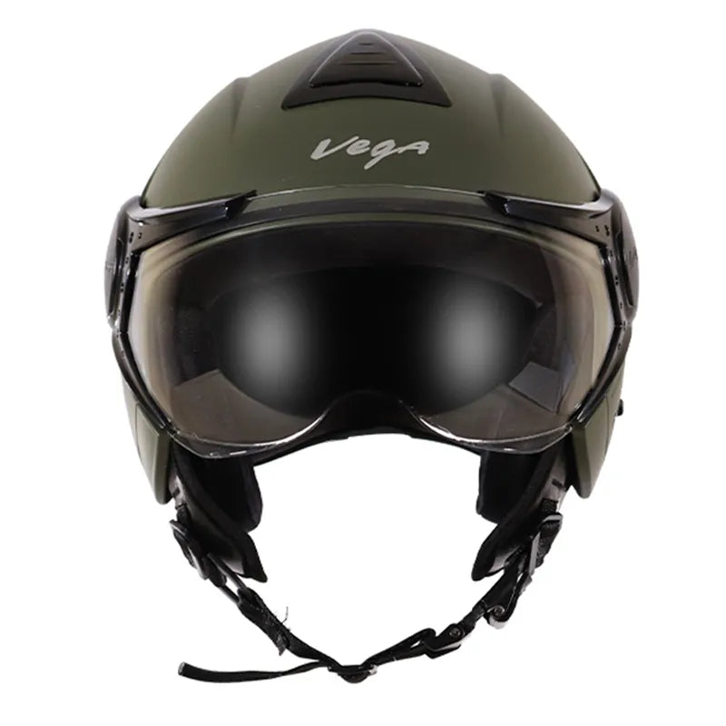 VEGA Verve Dull Army Green Half Face Helmet