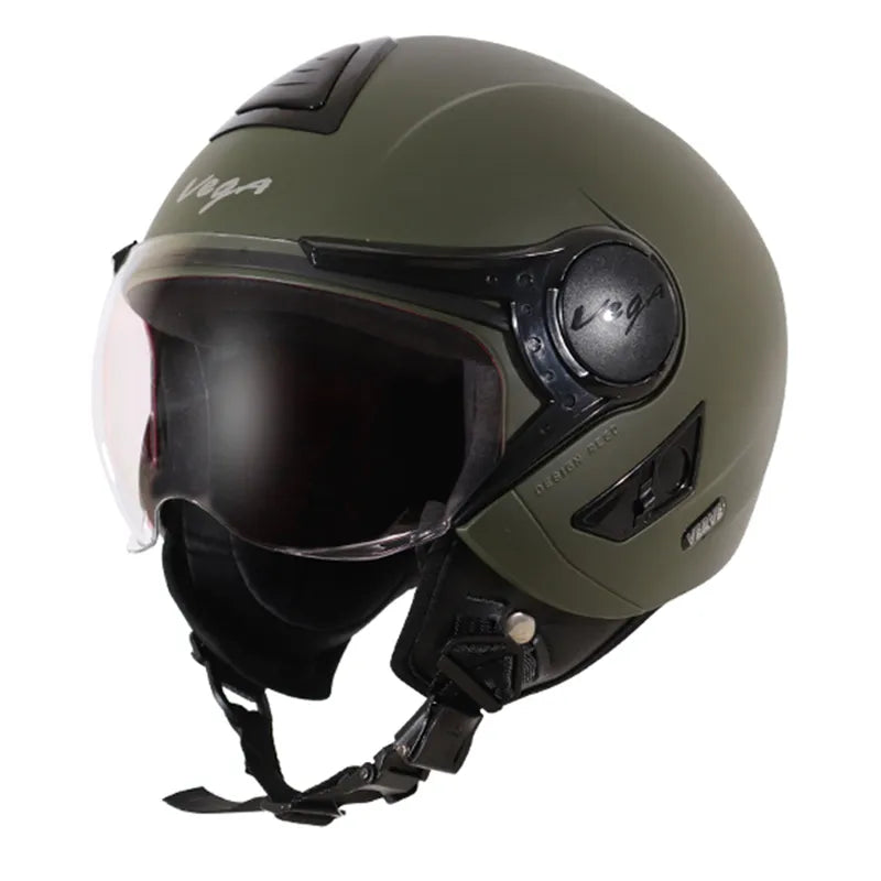 VEGA Verve Dull Army Green Half Face Helmet