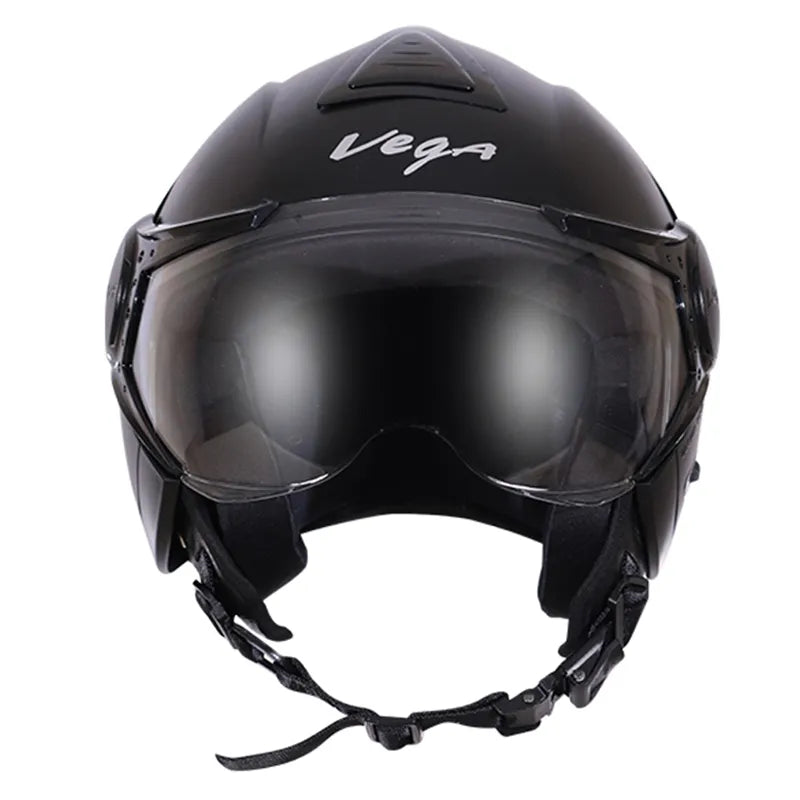 VEGA Verve Dull Black Half Face Helmet