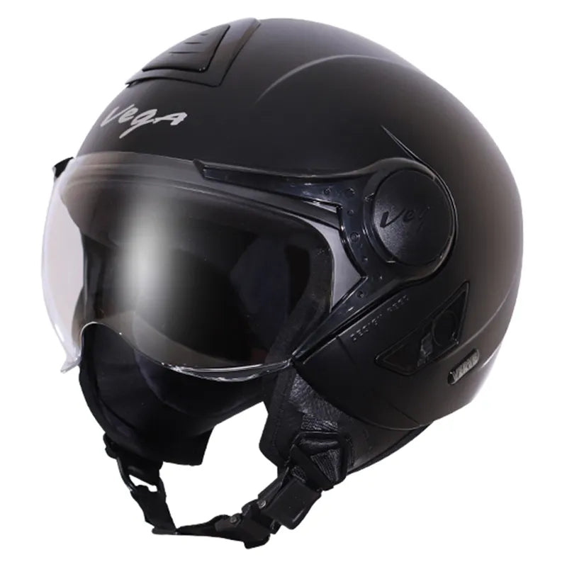 VEGA Verve Dull Black Half Face Helmet