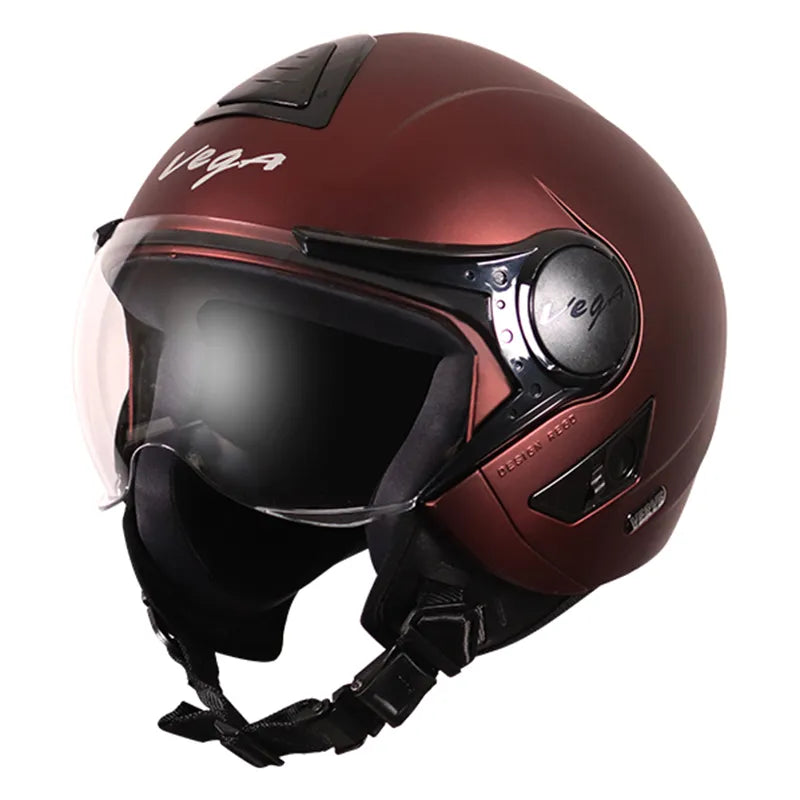 VEGA Verve Dull Burgundy Half Face Helmet