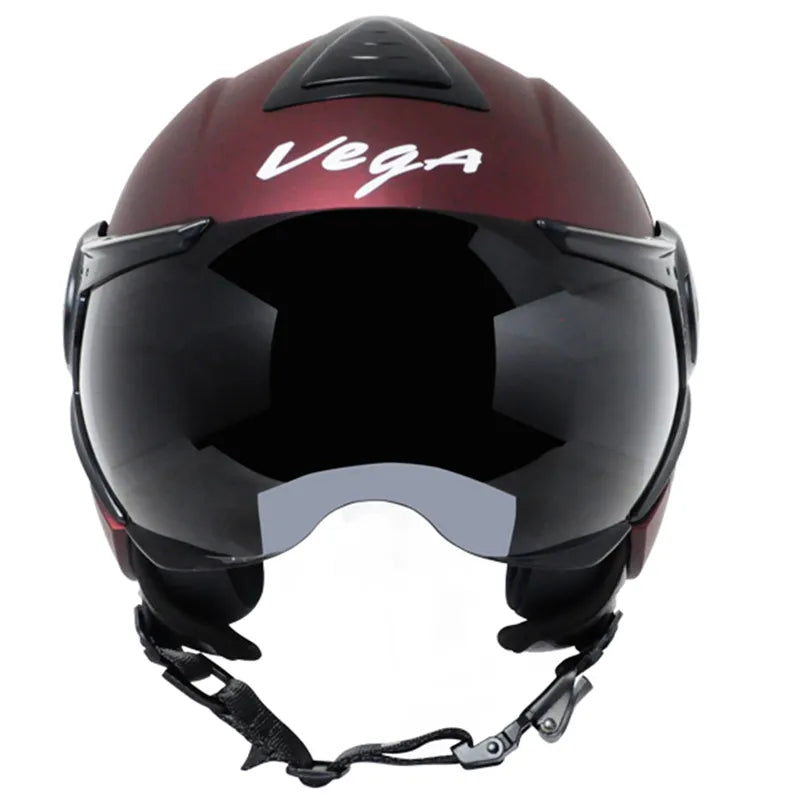 VEGA Verve Dull Burgundy Half Face Helmet