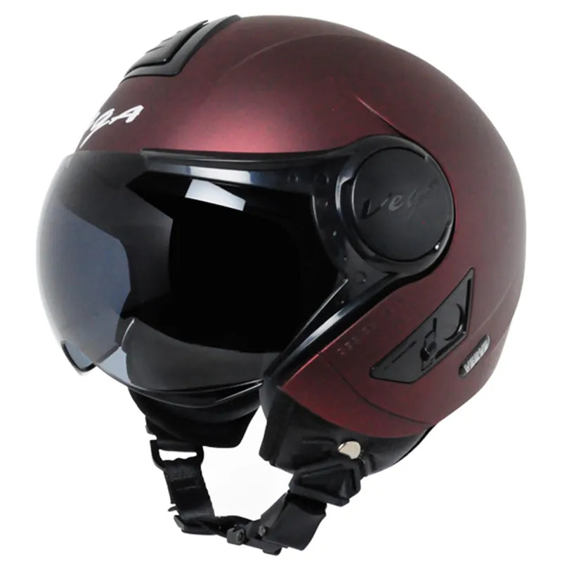 VEGA Verve Dull Burgundy Half Face Helmet