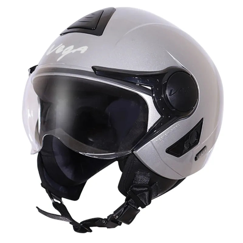 VEGA Verve Silver Half Face Helmet