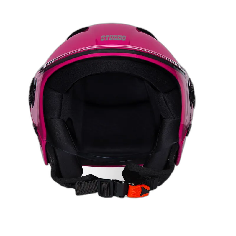 STUDDS Vogue Dark Pink Half Face Helmet