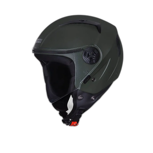 STUDDS Vogue Eco Military Green Half Face Helmet