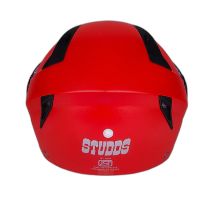 STUDDS Vogue Eco Red Half Face Helmet
