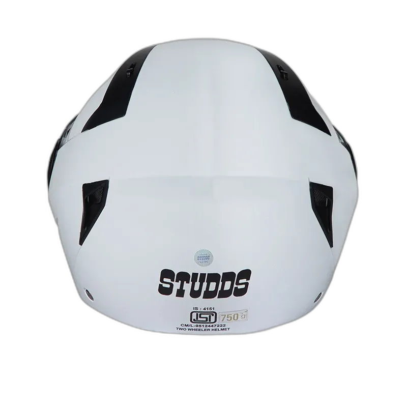 STUDDS Vogue Eco White Half Face Helmet