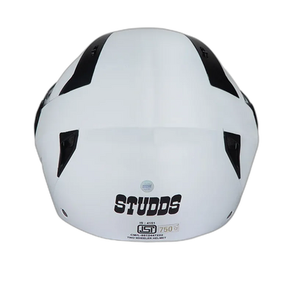 STUDDS Vogue Eco White Half Face Helmet