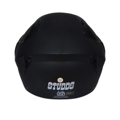 STUDDS Vogue Matt Black Half Face Helmet