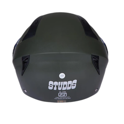 STUDDS Vogue Military Green Half Face Helmet