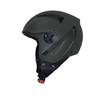 STUDDS Vogue Military Green Half Face Helmet
