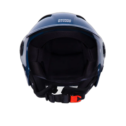 STUDDS Vogue Petrol Blue Half Face Helmet