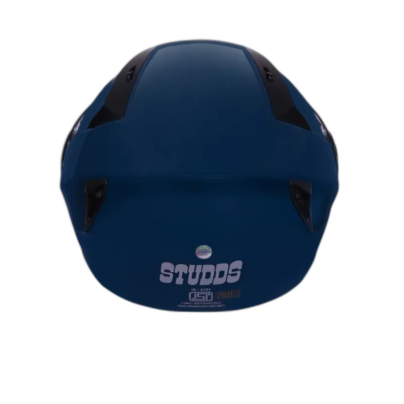 STUDDS Vogue Petrol Blue Half Face Helmet